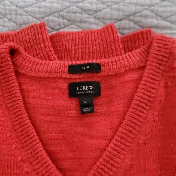 J Crew Merino Wool V Neck Sweater Slim Large - Picture 4 of 4